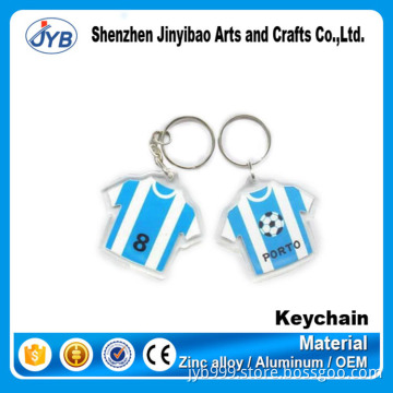 hot sale advertising promotion keyring custom clear acrylic t-shirt cloth keychain